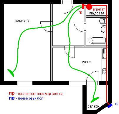 Схема разводки однокомнатной квартиры