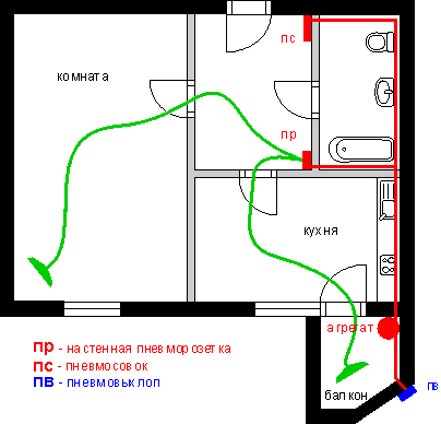 Схема однокомнатной квартиры