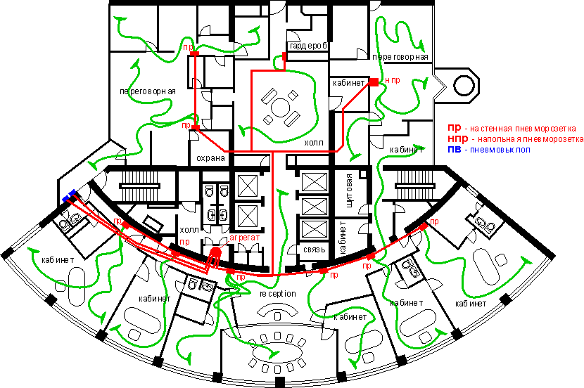 Схема разводки в офису