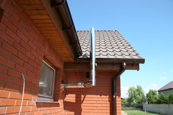 Установка дымохода котельной через стену