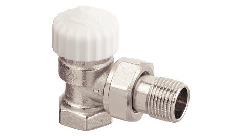 Вентиль, термостатический, угловой, 1/2", 1/2", ВН, никелированный, с преднастройкой (новый EVR09.3412)