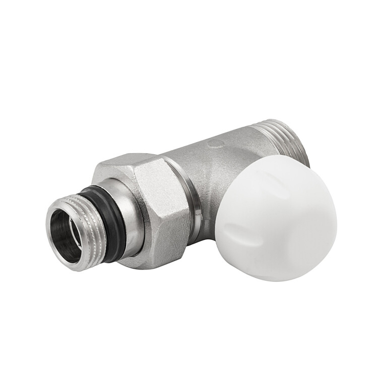 Вентиль, термостатический, прямой, 3/4", 1/2", Н ЕК-Н, никелированный (замена на арт. EVR06.3411+EVR04)