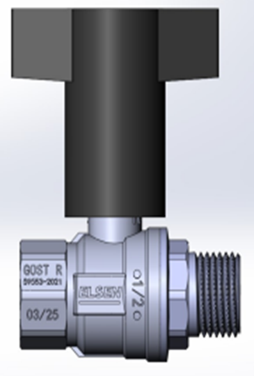 Кран шаровой, ELSEN, Strong, 1/2", НВ, ручка из полимера