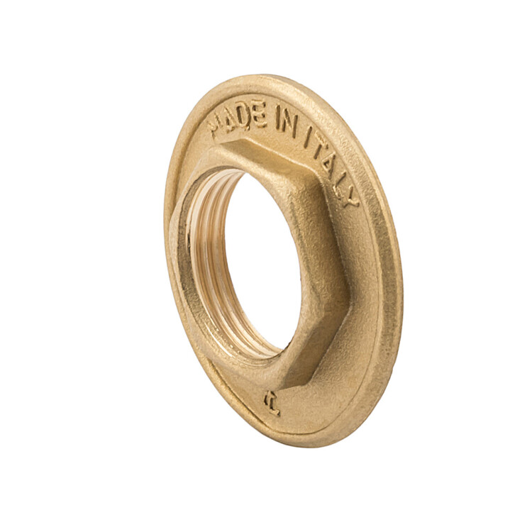 Гайка стопорная, ELSEN, Metalit, В, 3/4", латунь, с фланцем