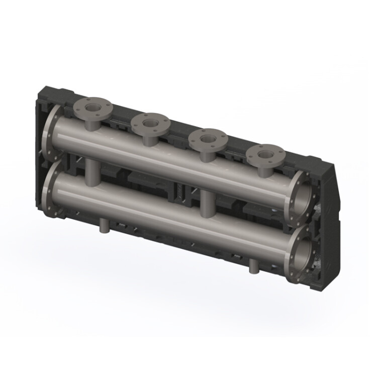 Коллектор на 2 контура DN150 в изоляции с фланцевыми отводами DN65 PN10