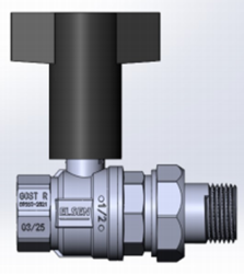 Кран шаровой, ELSEN, Strong, 3/4", НВ с разъемным соединением, ручка из полимера