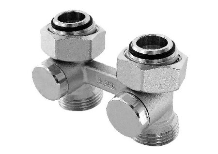 Вентиль, прямой H-образный, 3/4", 3/4", Н ЕК-НГ ЕК, никелированный