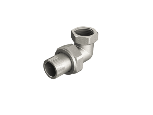 Сгон американка, ELSEN, Tin plated Metalit, угловой, НВ, 1 1/4", 1 1/4", латунь с покрытием TIN (олово), с плоским уплотнением