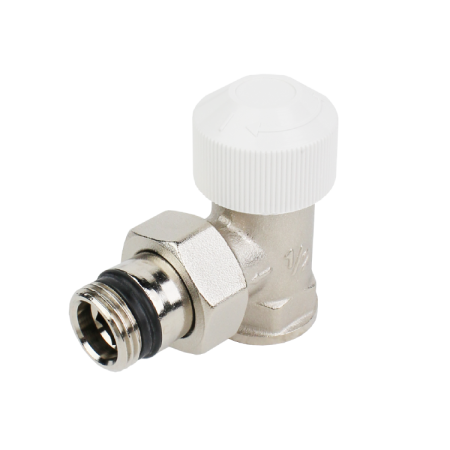 Вентиль, термостатический, угловой, 1/2", 1/2", ВН, никелированный (старый EVR06.3412)