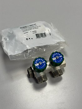 Коллектор модульный, 3/4", 2 контура, размер отвода-3/4" ЕК, вентили под 90°, TIN латунь