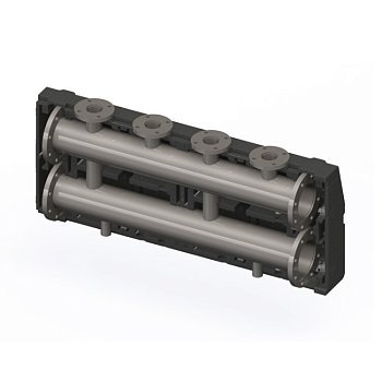 Коллектор на 2 контура DN100 в изоляции  с фланцевыми отводами DN40 PN10