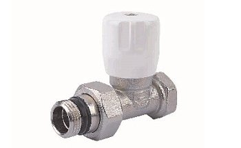 Вентиль, ручной, прямой, 3/4", 1/2", Н ЕК-Н, никелированный