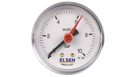 Манометр, ELSEN, Ø-100, 1/4", Н, осевой, PN, бар-0-10