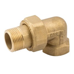 Сгон американка, ELSEN, Metalit, угловой, НВ, 1", 1", латунь, с плоским уплотнением