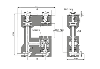 Насосная группа смесительная фланцевая DN65 PN10 без насоса и сервопривода