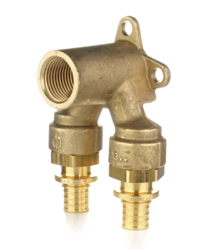 Угольник настенный, ELSEN, Monolit, проточный, двойной, В, 16, 1/2", латунь, CN