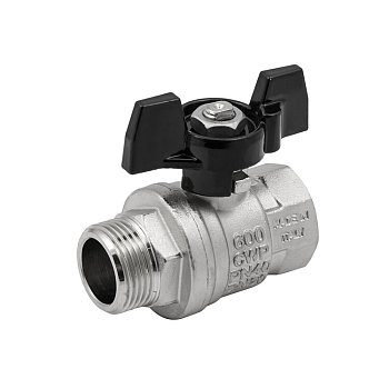 Кран шаровой, Strong T, 1", НВ, ручка-бабочка