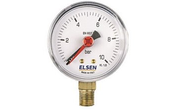 Манометр, ELSEN, Ø-100, 1/2", Н, радиальный, PN, бар-0-6