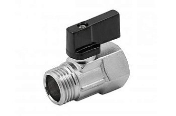 Кран шаровой, MINI, прямой, 1/4", 1/4", НВ, ручка-бабочка