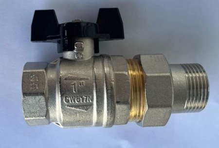 Кран шаровой, Strong T, 1", НВ, ручка-бабочка, с разъемным соединением